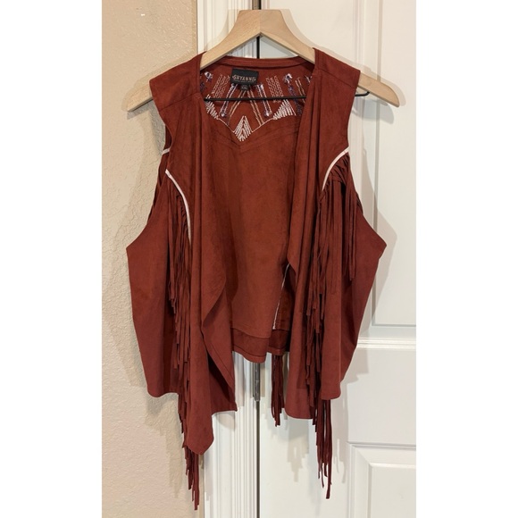 Shyanne Fringed Faux Suede Vest Western Festival Boho XXL - Picture 1 of 12